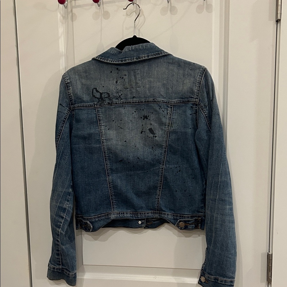 Upcycle Ready Distressed Denim Jacket - Blue - Picture 2 of 5